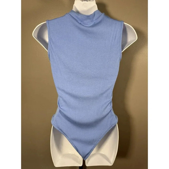 LIZETTE COLLECTION Body Suit Women's L ribbed, hook Blue New Tag - Picture 3 of 7